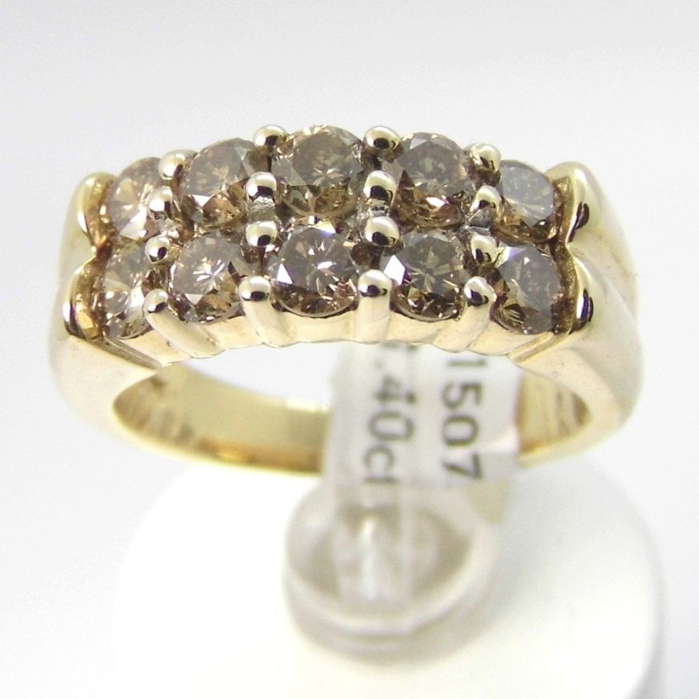1.40 ct Brown DIAMOND 10KY Gold Ring w/Certificate
